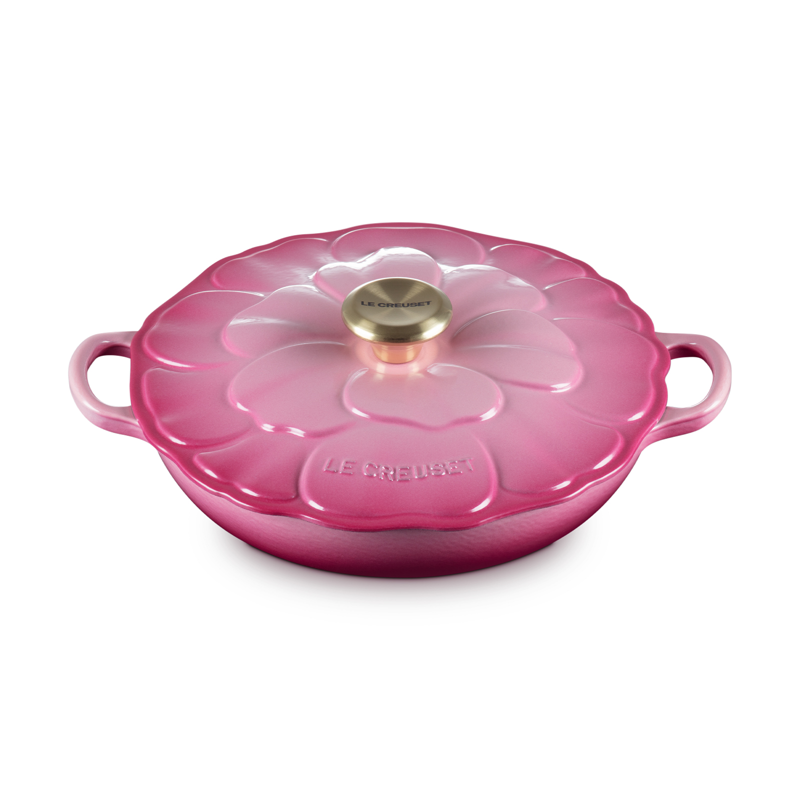 Petal 花瓣造型琺瑯鑄鐵淺底鍋 26厘米 Berry (淺金色鍋蓋頭) image number 0