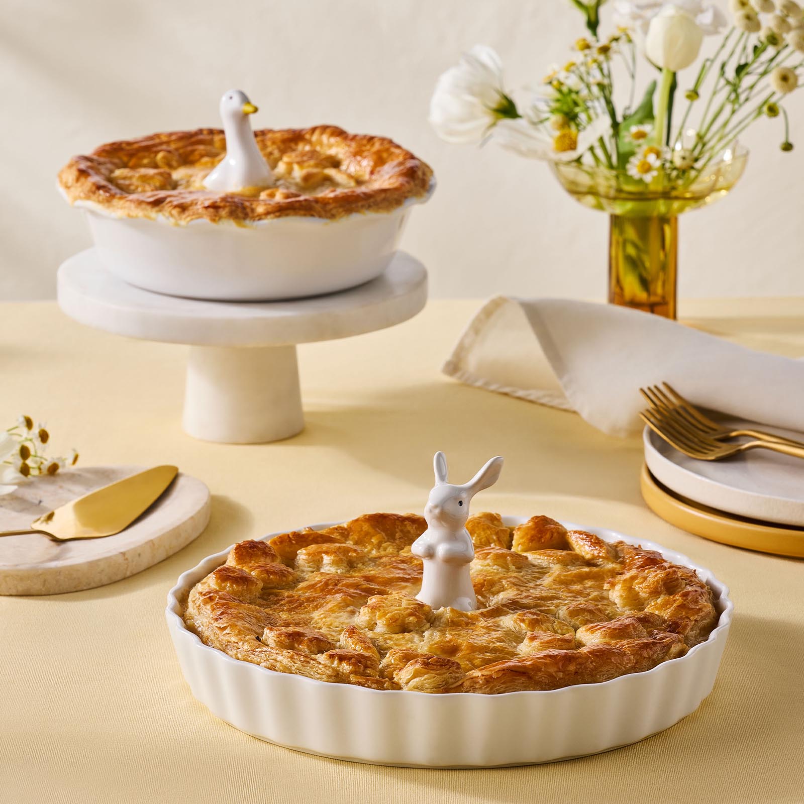 鴨子造型陶瓷派鳥 image number 3