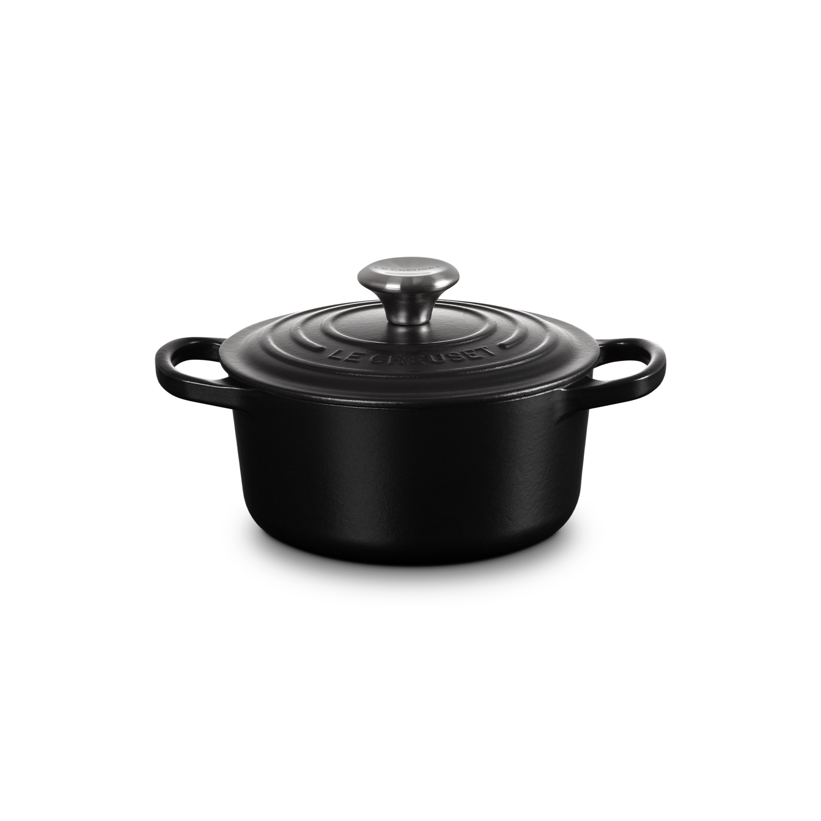 圓形琺瑯鑄鐵鍋 16厘米 Matte Black (黑色內鍋)