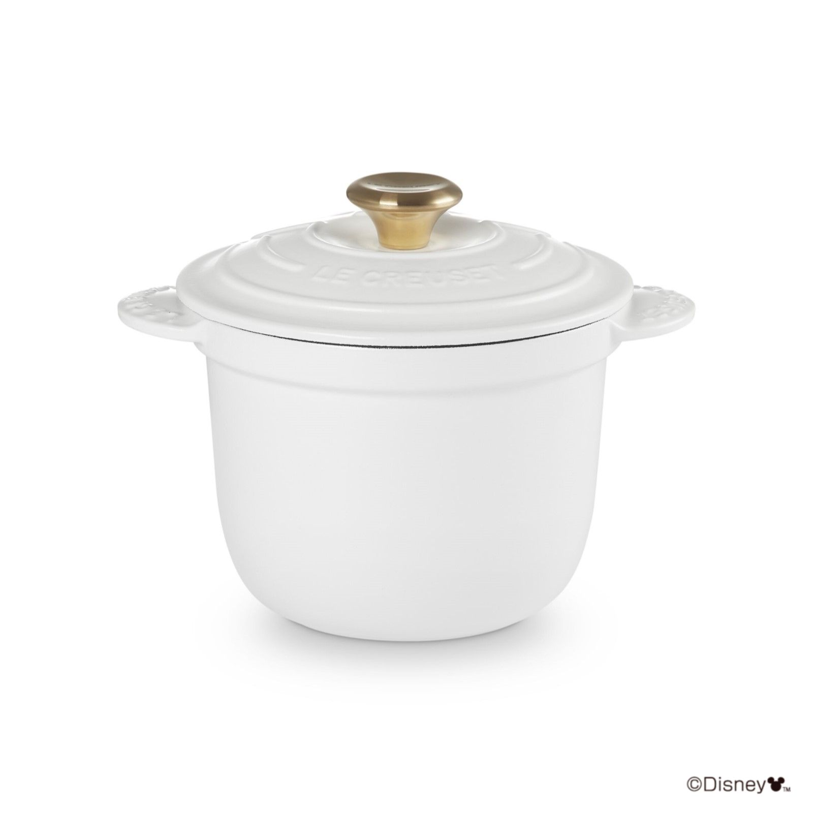 Mickey Mouse Cocotte Every 高身琺瑯鑄鐵鍋 18厘米 Cotton (淺金色鍋蓋頭)