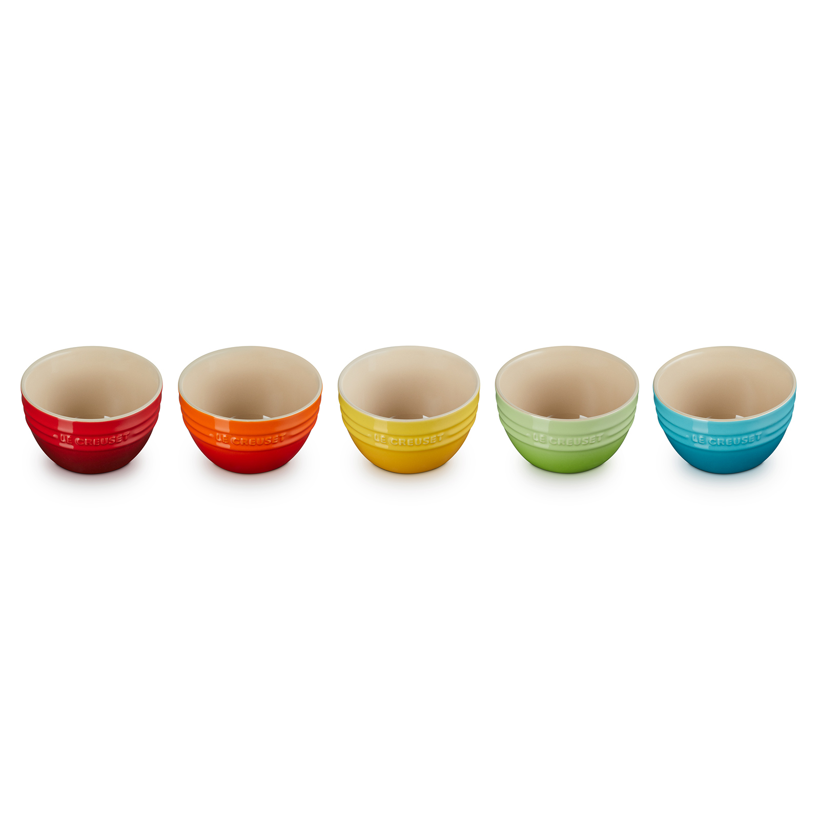 Set of 5 Korean Rice Bowl 300ml Cerise/Flame/Dijon/Kiwi/Caribbean