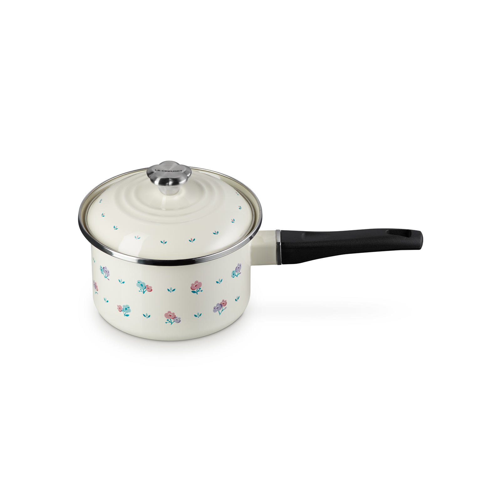 Petite Fleur Enamel On Steel Saucepan (Flower Knob) image number 1