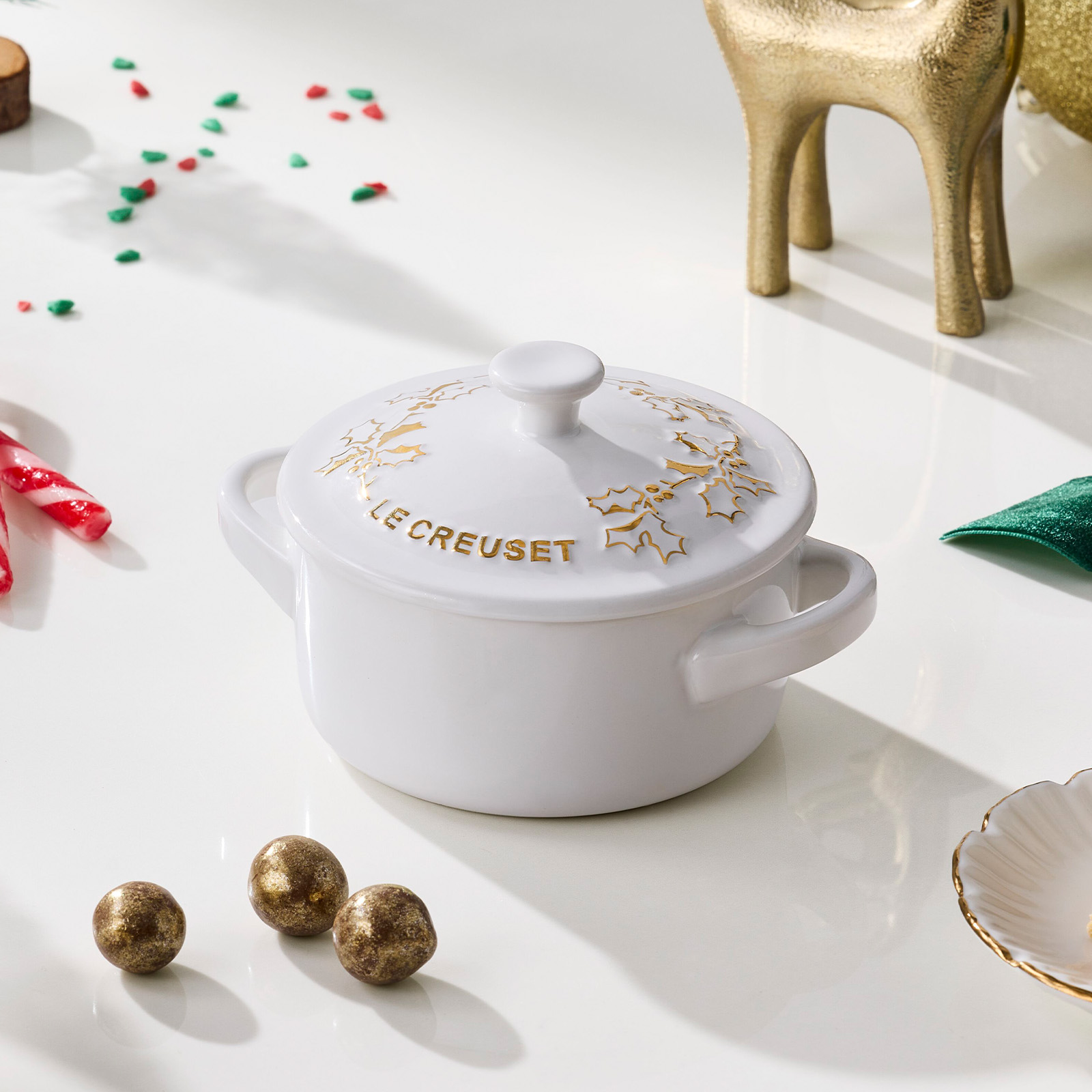 Holly 迷你陶瓷金色圖案小鍋子 image number 5