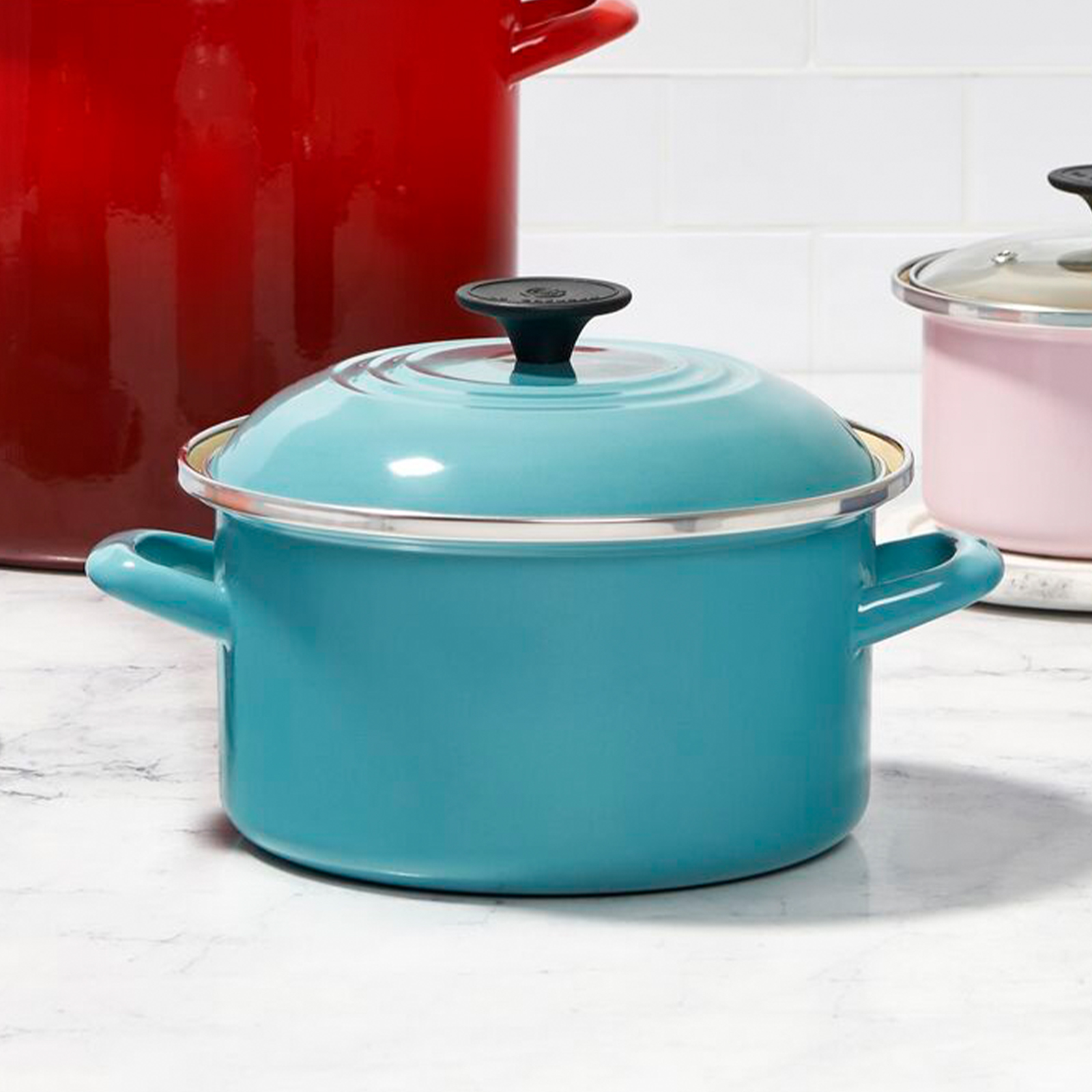 Enamel On Steel Casserole 20cm Turquoise