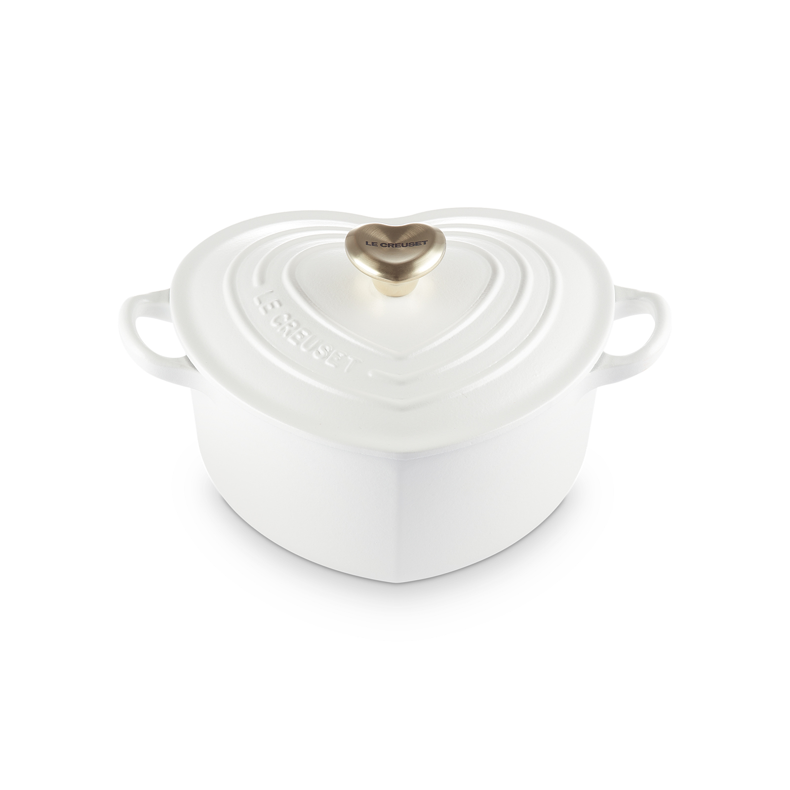 Heart Shaped Casserole 20cm Cotton (Light Gold Heart Knob)