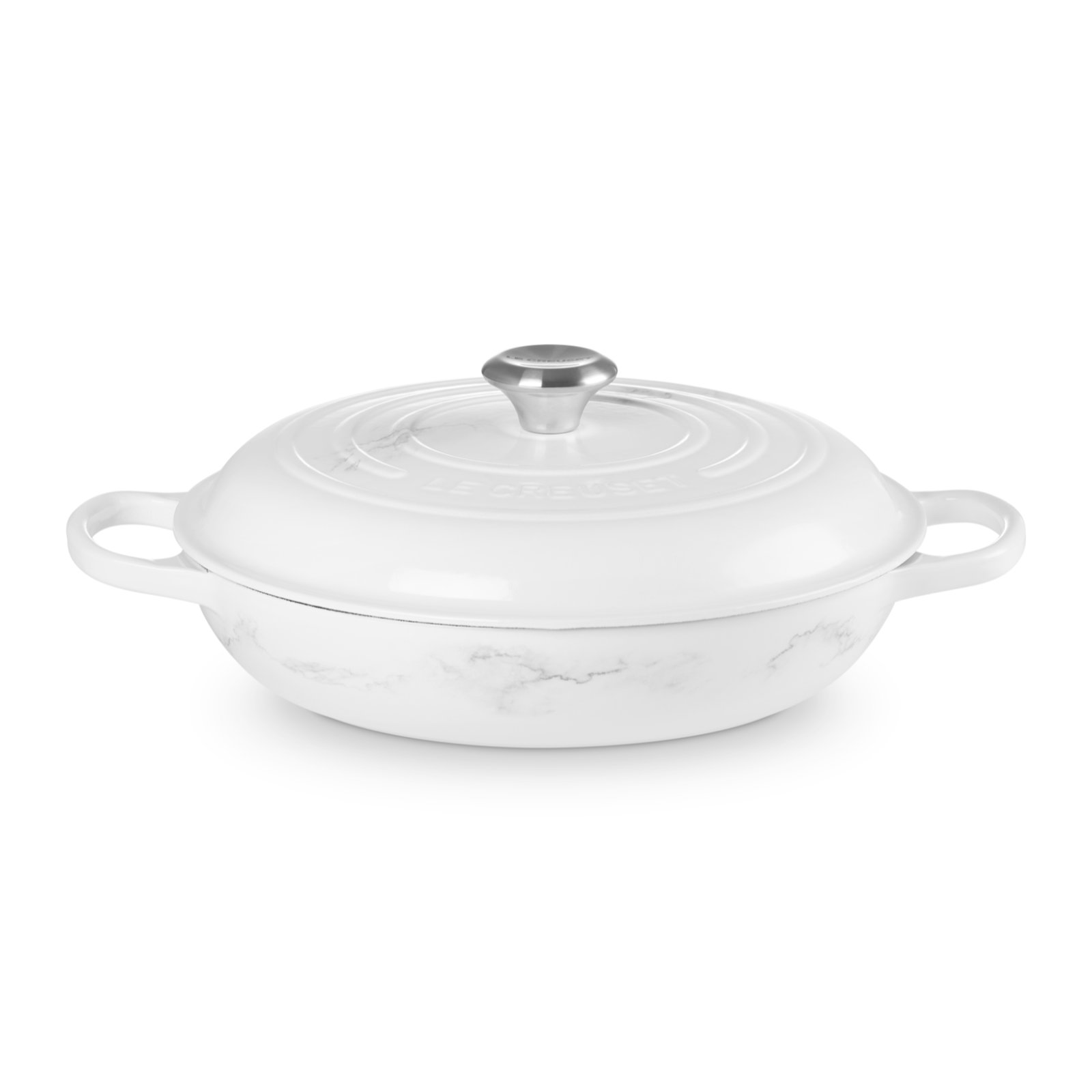 Marbre Blanc Buffet Casserole 30cm White Marble