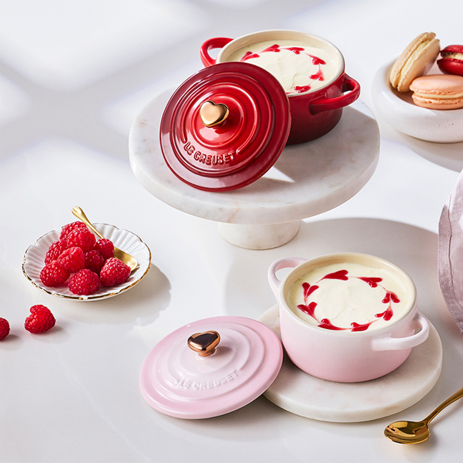 迷你陶瓷圓形小鍋子 (金色心形鍋蓋頭) image number 5