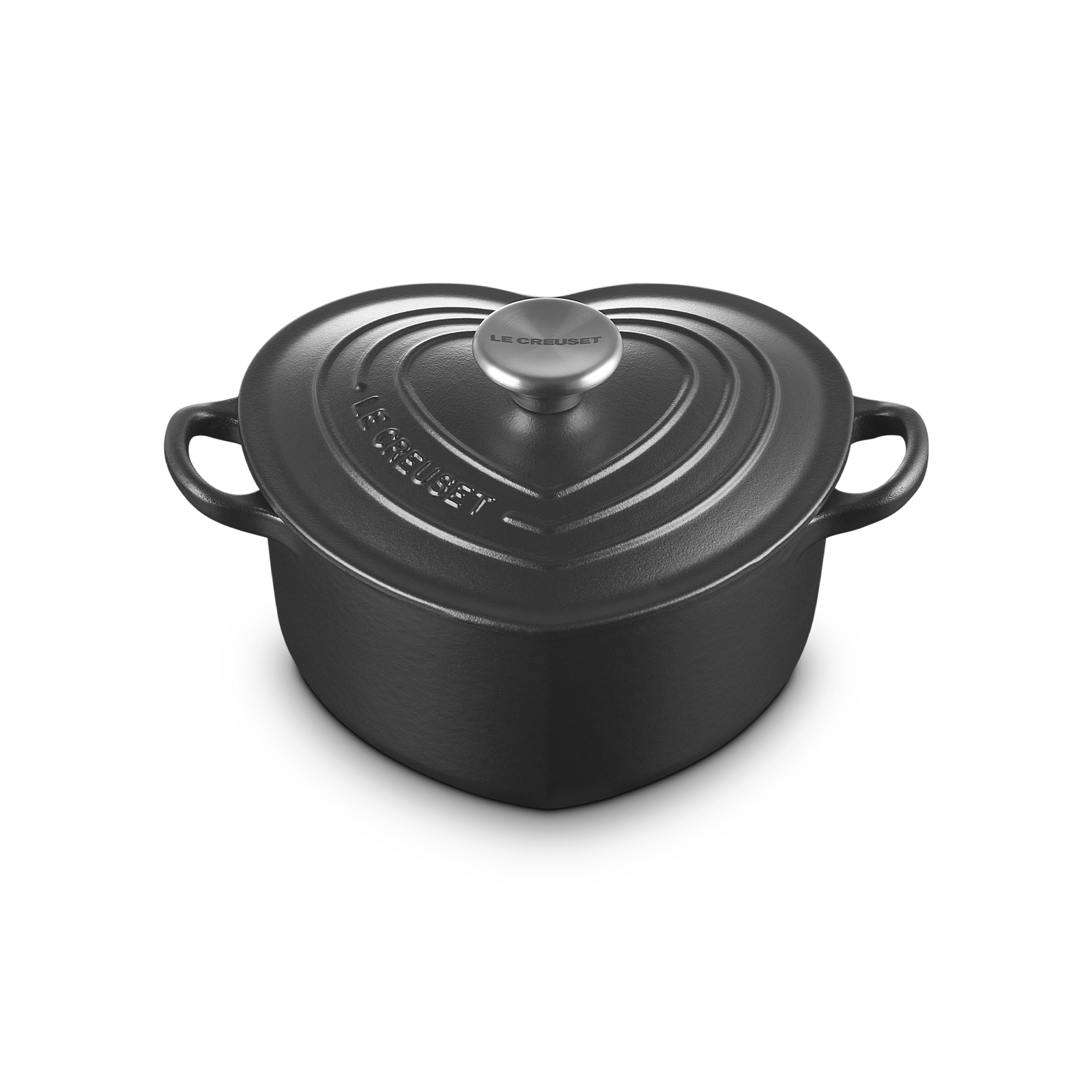 心形琺瑯鑄鐵鍋 20厘米 Matte Black