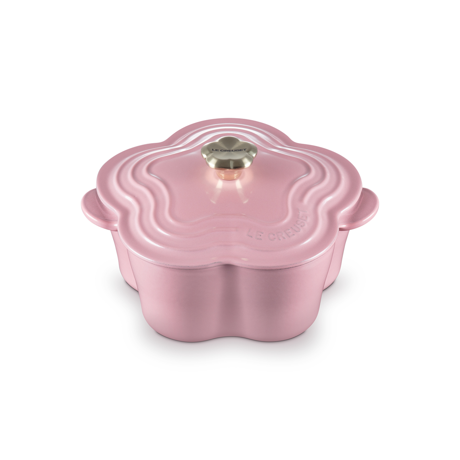 Flower Shaped Casserole 20cm Rose (Light Gold Flower Knob)