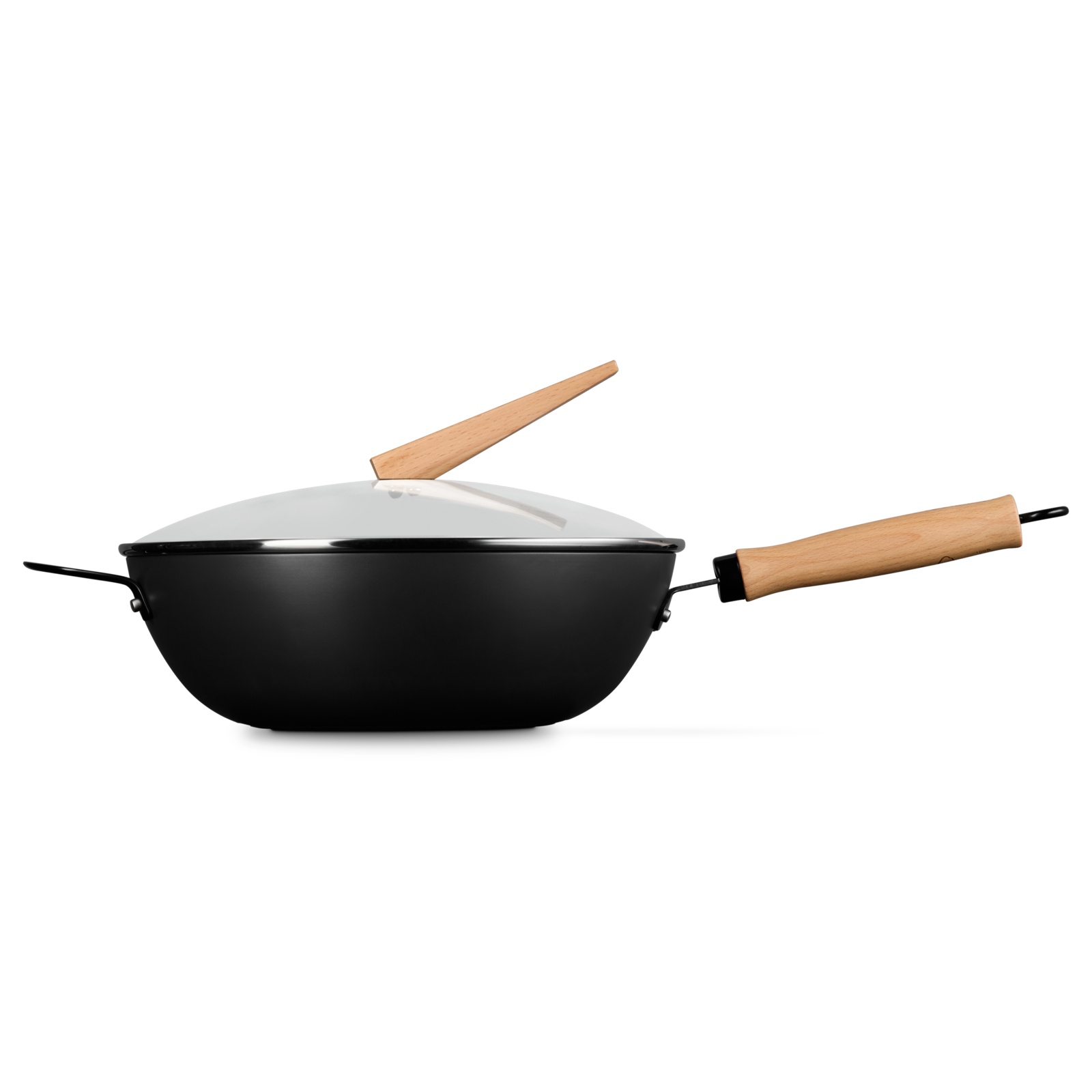 Carbon Steel Wok with Glass Lid image number 2