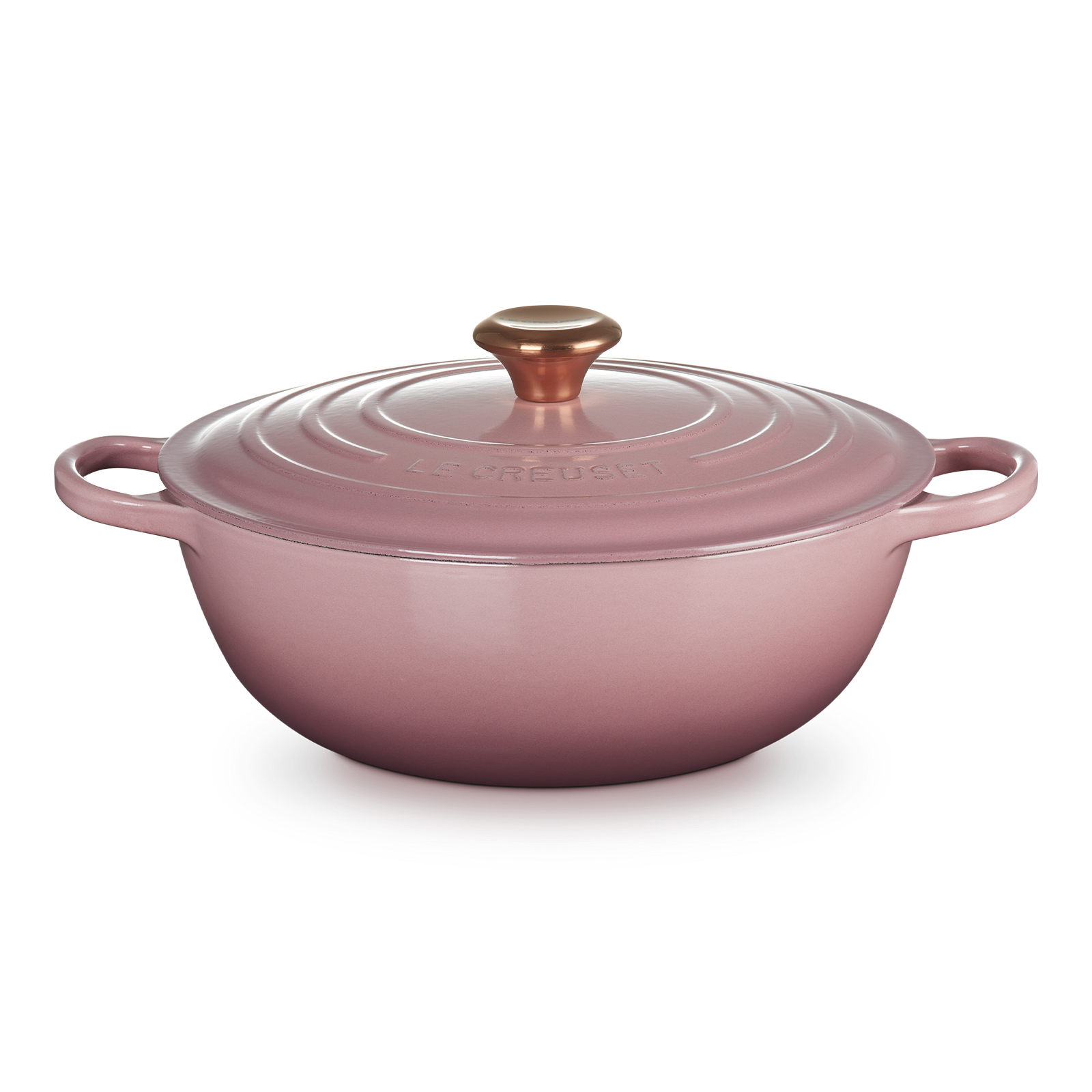琺瑯鑄鐵深炒鍋 28厘米 Mauve Pink (銅色鍋蓋頭)