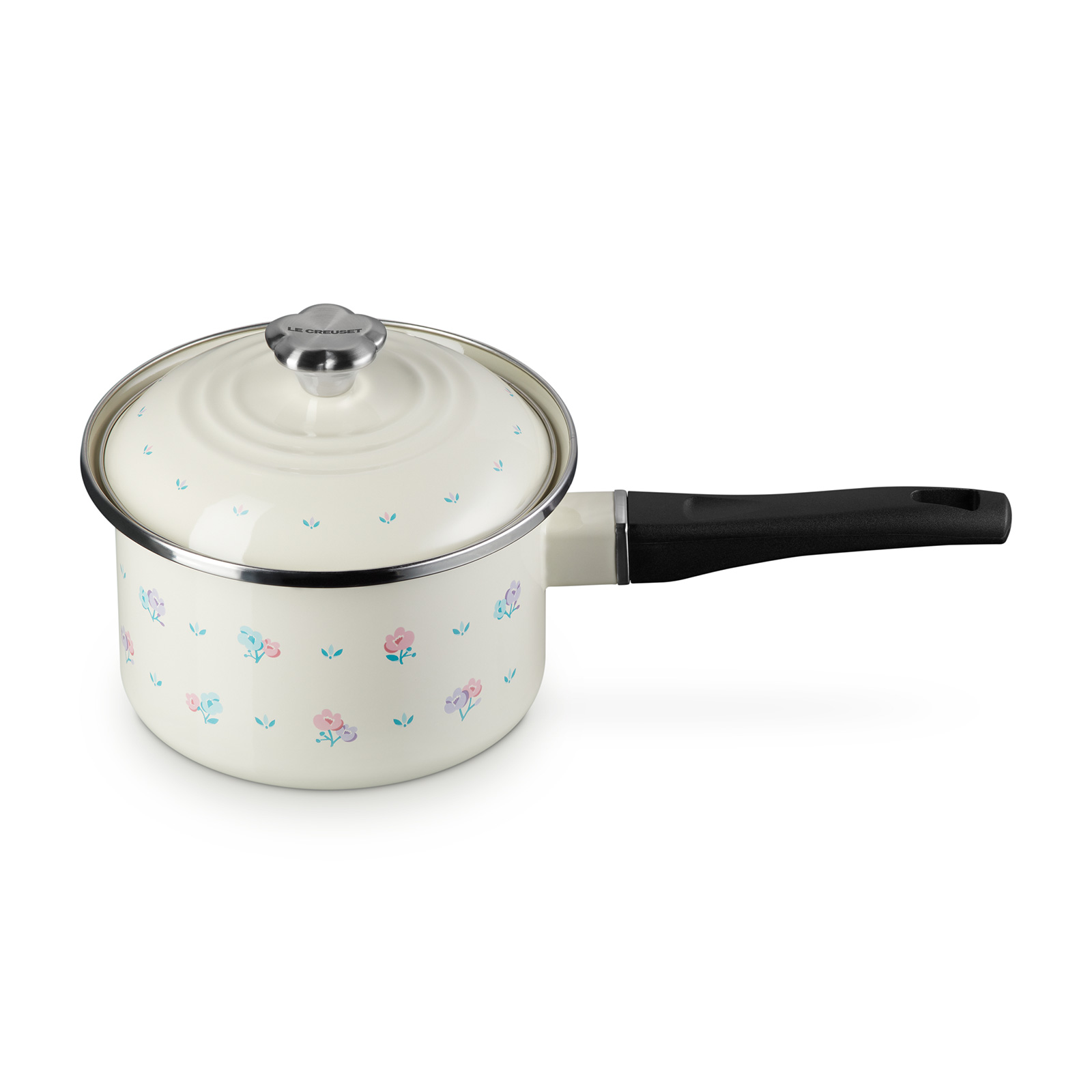 Petite Fleur Enamel On Steel Saucepan (Flower Knob) image number 1