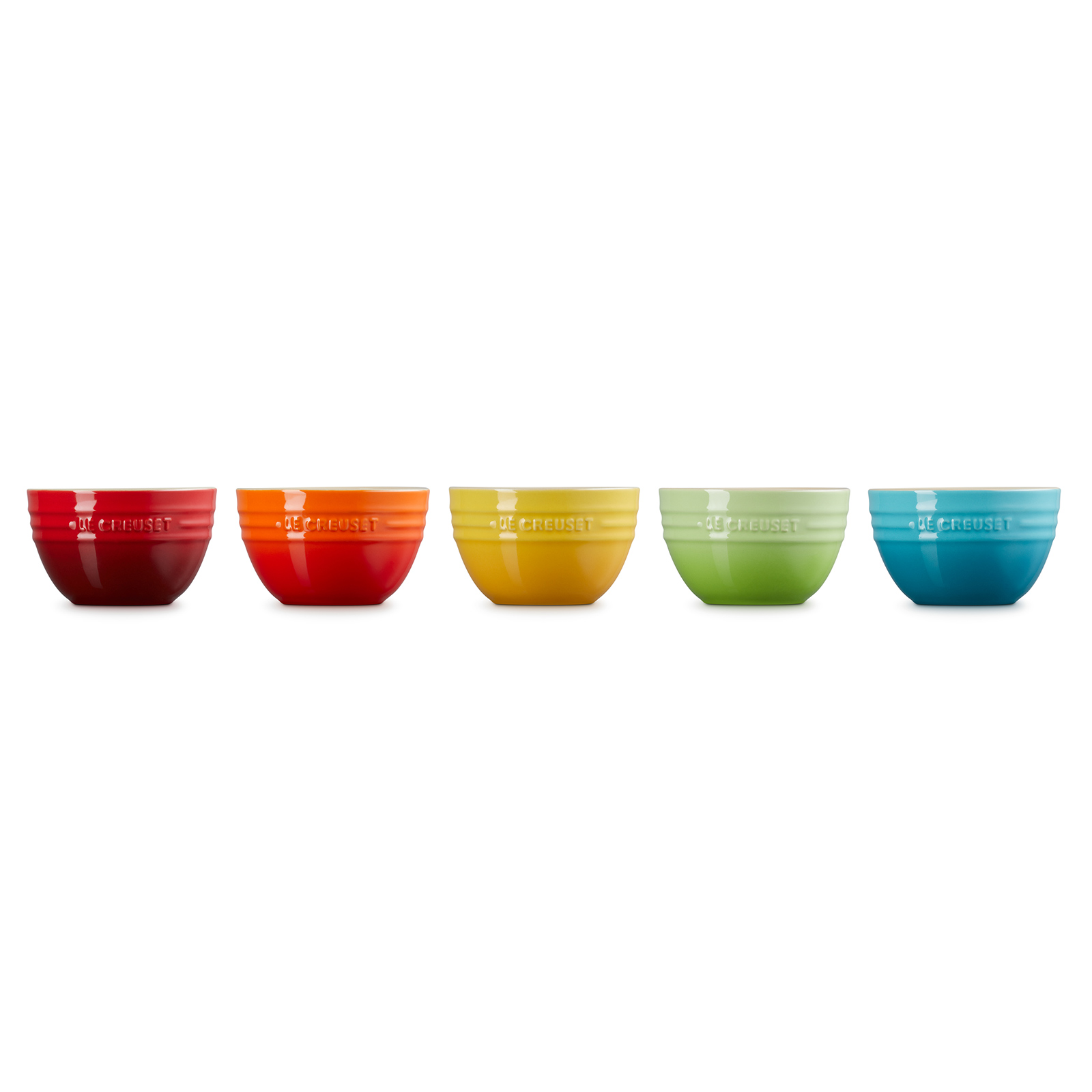 Set of 5 Korean Rice Bowl 300ml Cerise/Flame/Dijon/Kiwi/Caribbean