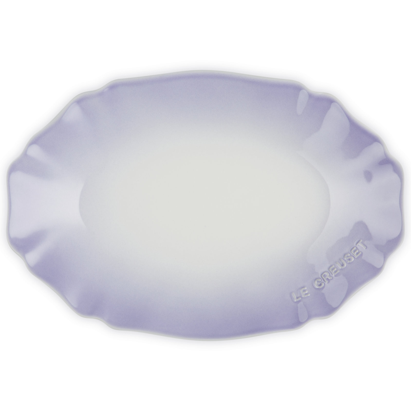 Elegant Frill Oval Plate 32cm Powder Purple
