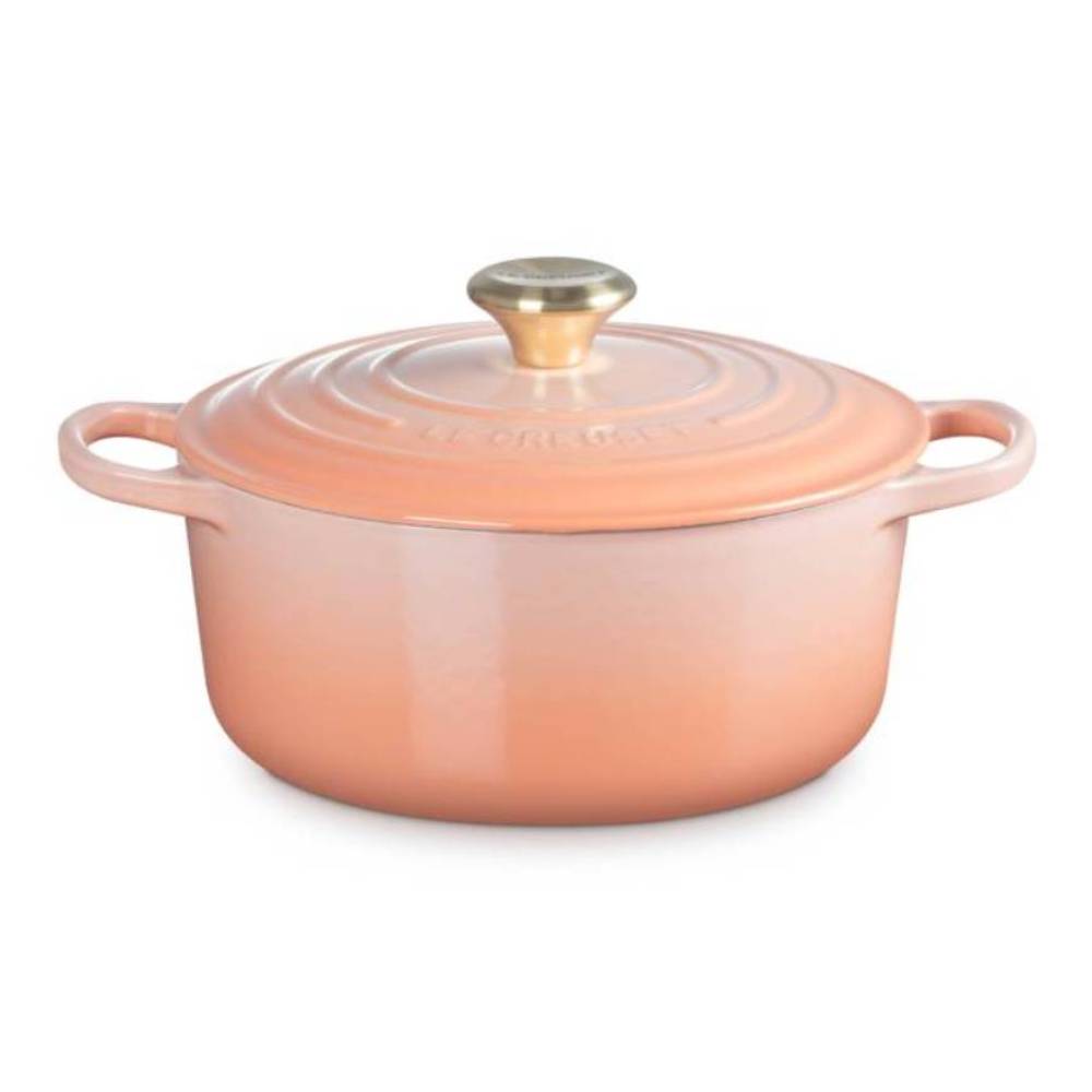 Round Casserole 24cm P&ecirc;che (Light Gold Knob)
