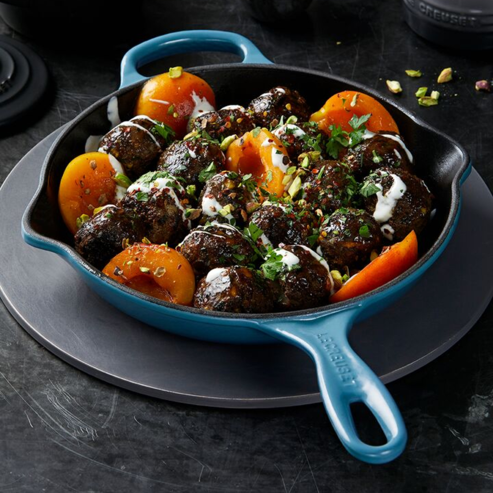 圓形連手柄琺瑯鑄鐵平底煎鍋 image number 4