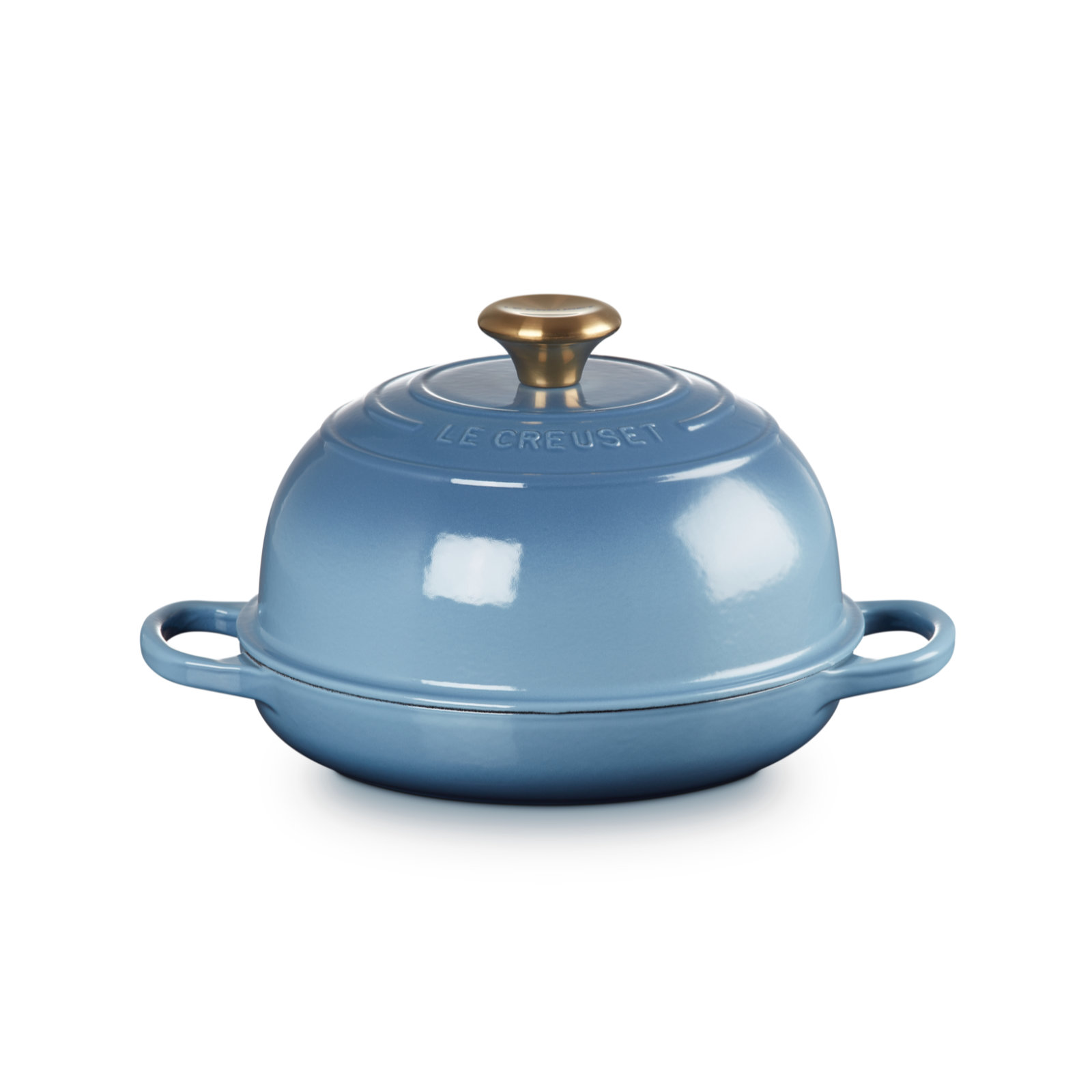 琺瑯鑄鐵烘焙麵包鍋 24厘米 Chambray (金色鍋蓋頭)