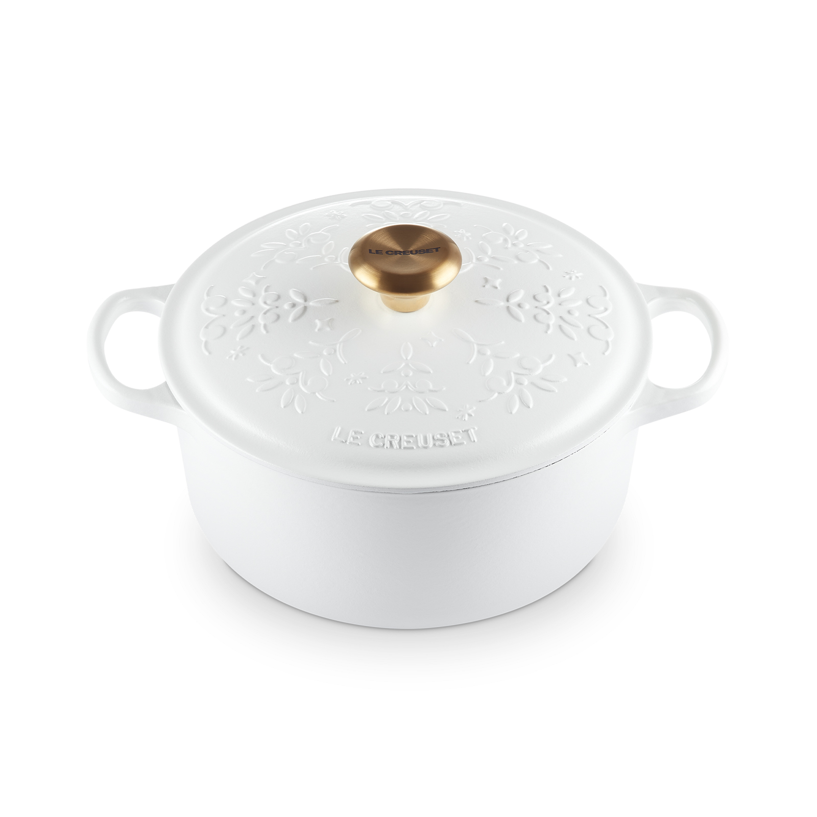 Noel Round Casserole (Gold Knob)