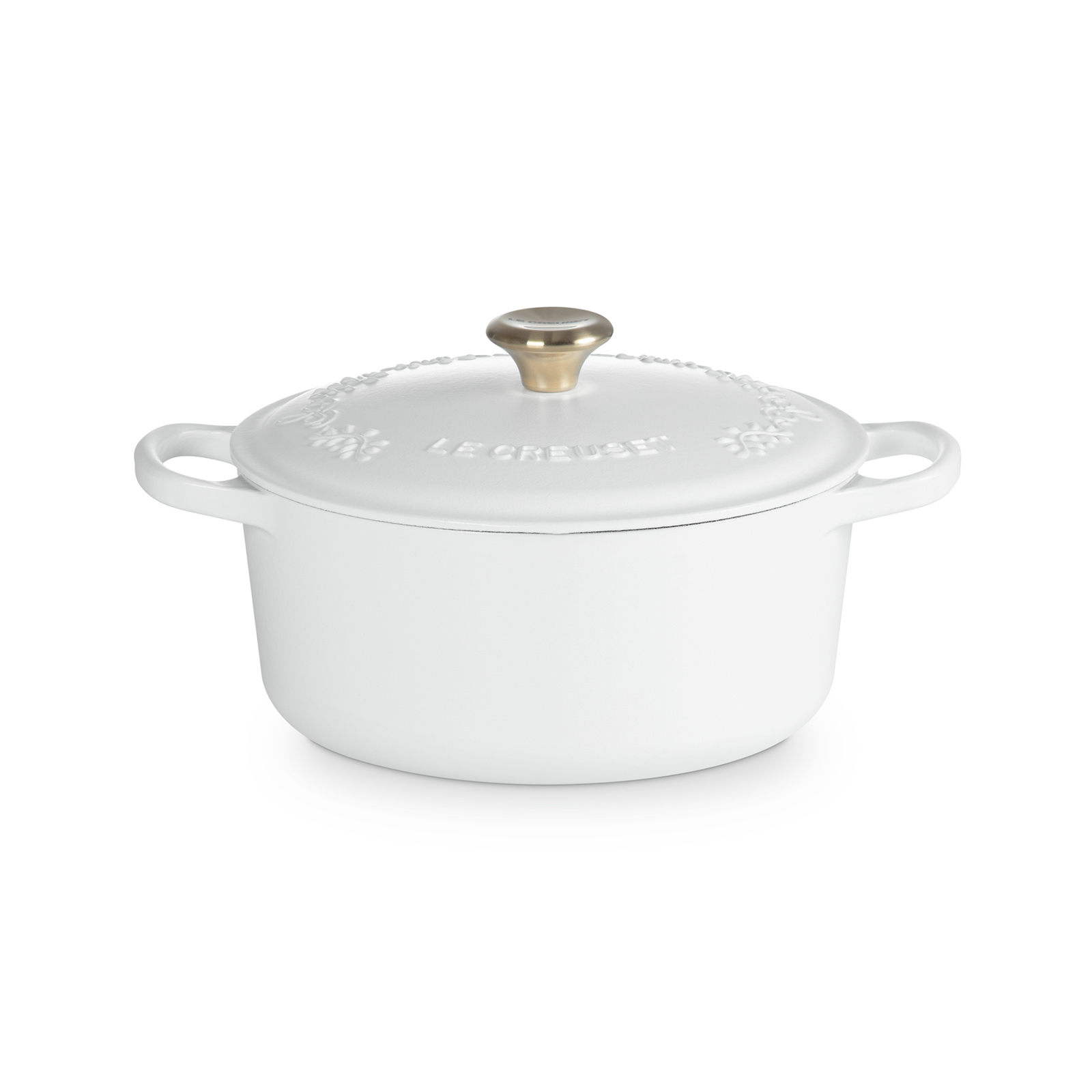 Eternity Lace 圓形琺瑯鑄鐵鍋 22厘米 Cotton (淺金色鍋蓋頭)