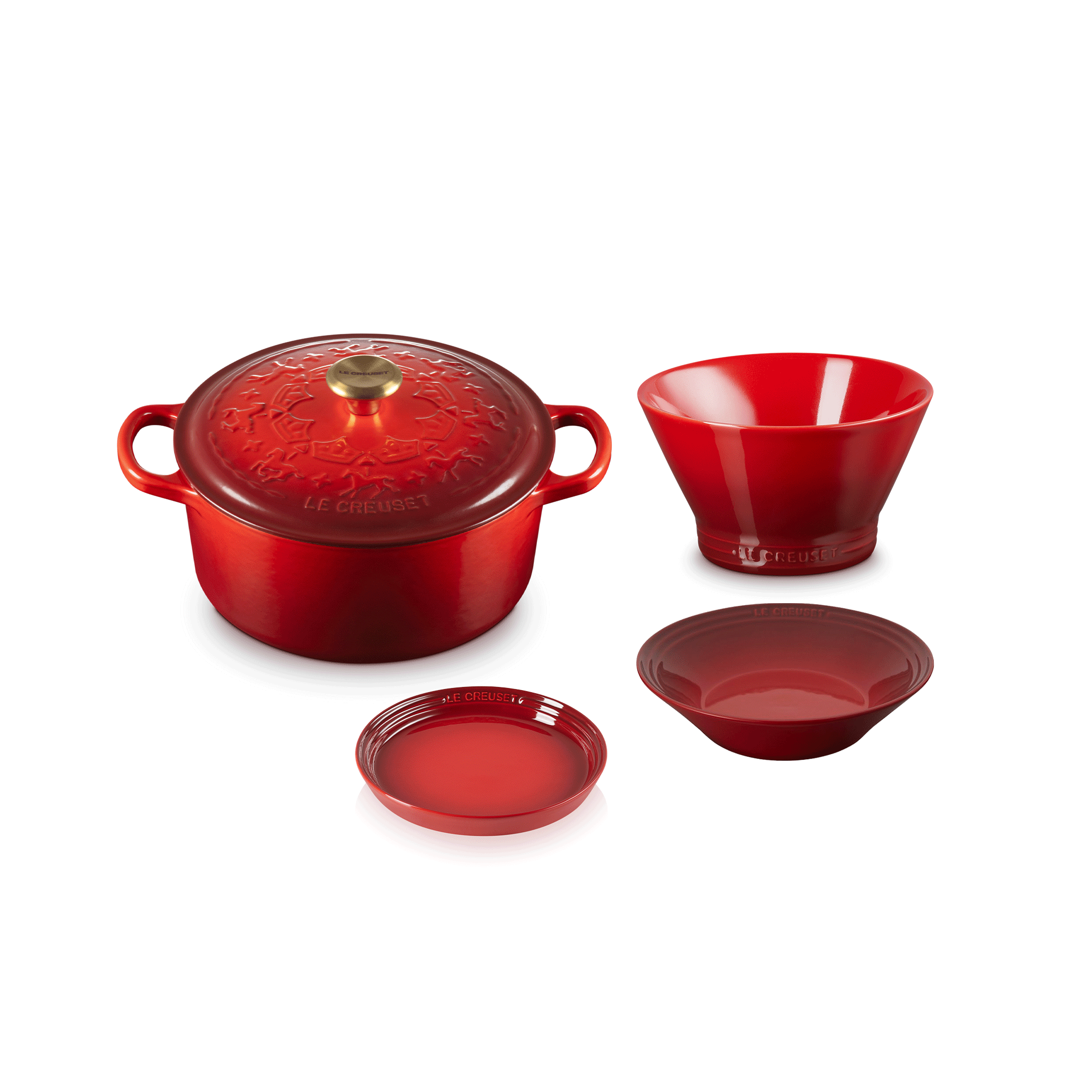 Carousel Round Casserole 22cm Cerise Special Set