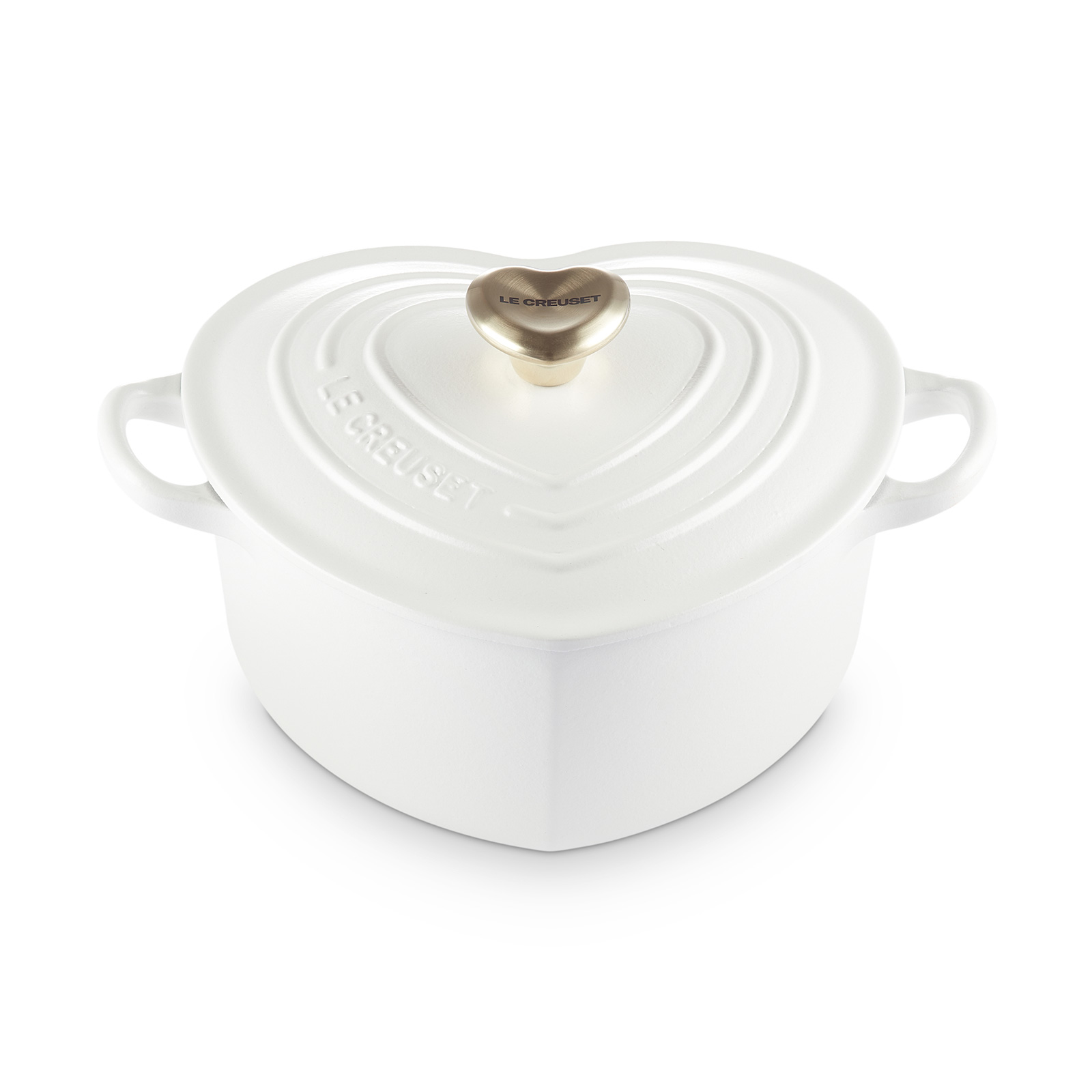 Heart Shaped Casserole 20cm Cotton (Light Gold Heart Knob)