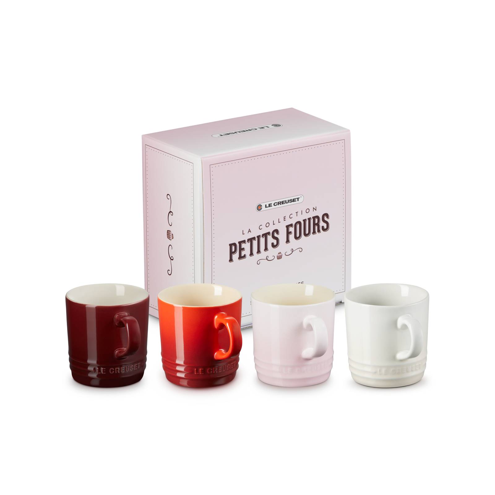 Petits Fours Collection Set of 4 Coffee Mugs 200ml Cerise/Meringue/Shell Pink/Garnet