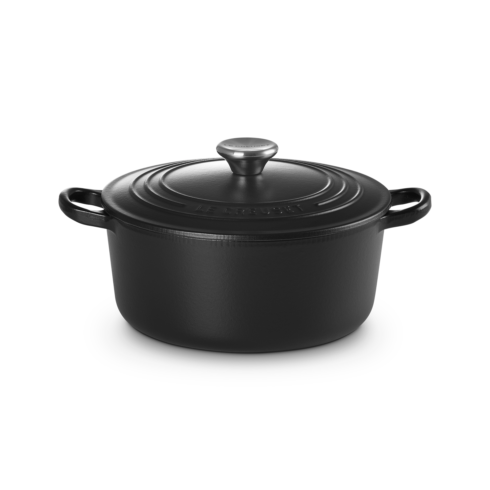 Round Casserole 22cm Matte Black (Black Interior)