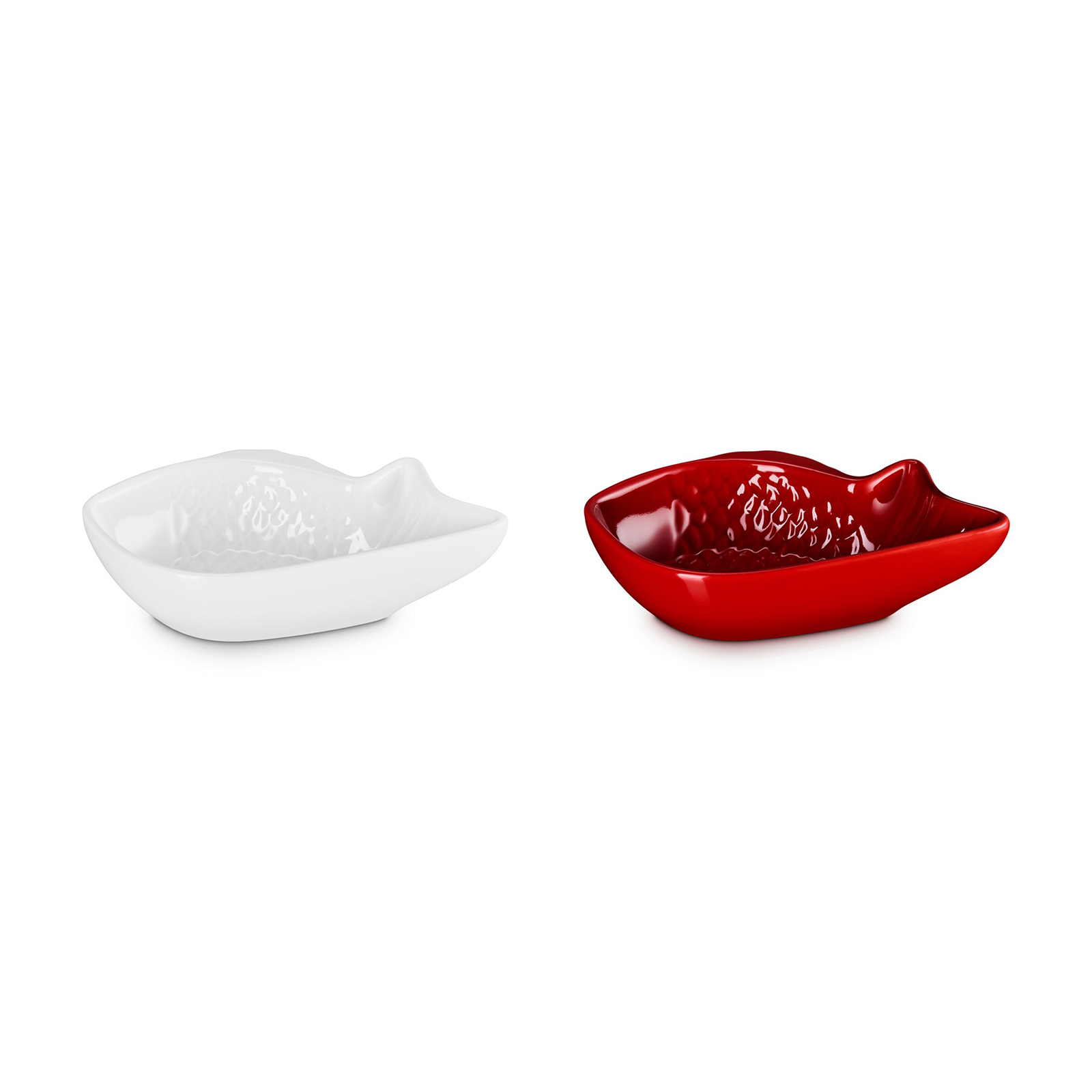 Set of 2 Snapper Dish White/Cerise image number 0