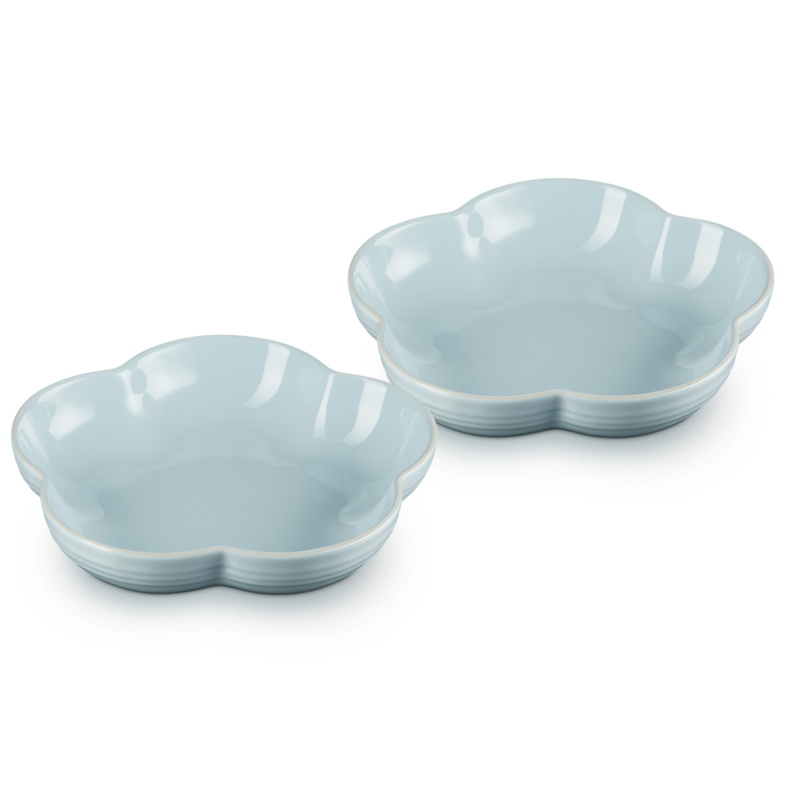 Set of 2 Flower Dish 20cm Coastal Blue 420 | Le Creuset Hong Kong