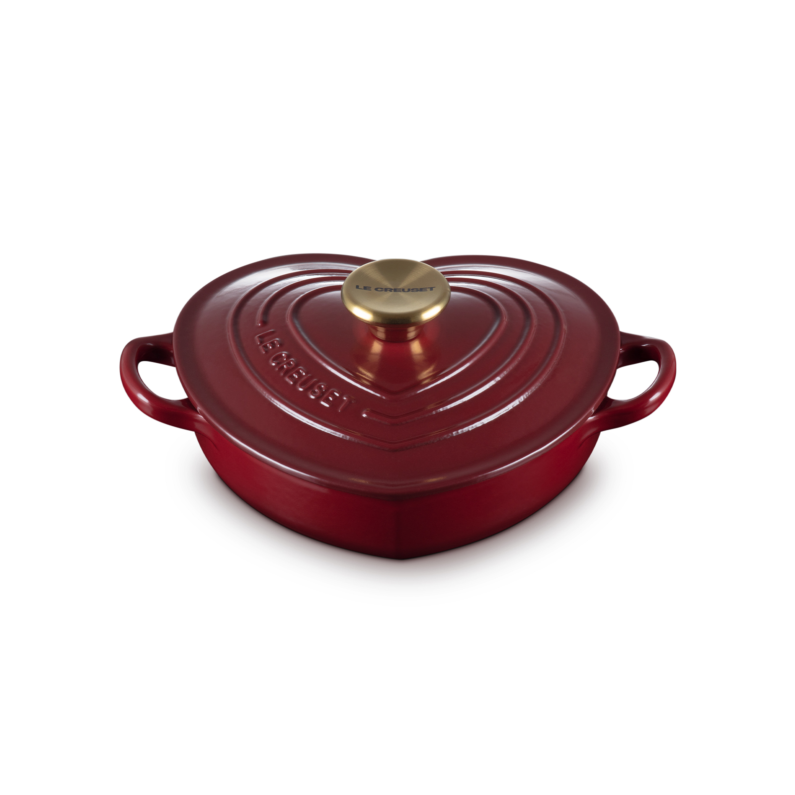 Heart Dish 20cm Garnet (Gold Knob)