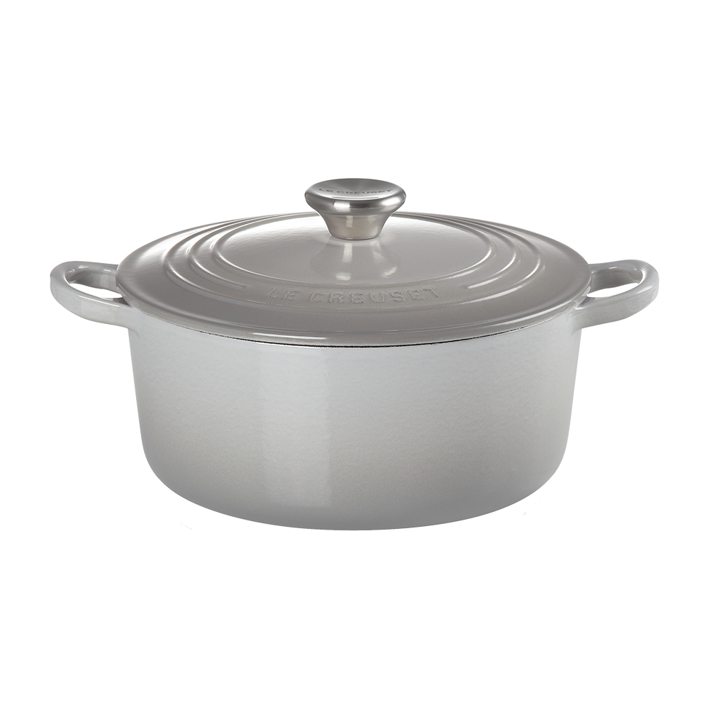Round Casserole 22cm Mist Grey (Black Interior) image number 0
