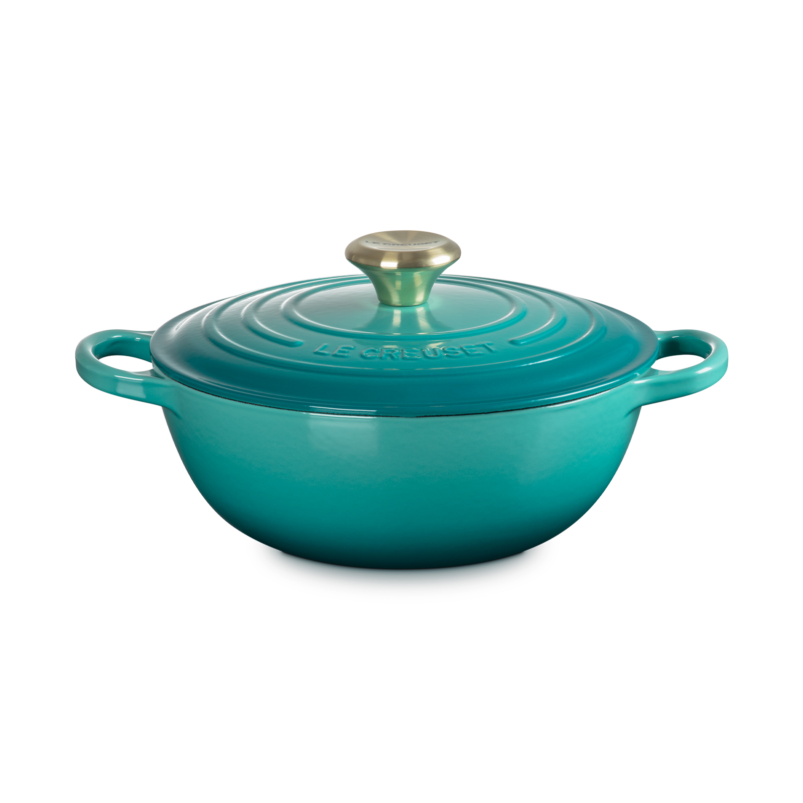 Marmite 24cm Bleu Riviera (Light Gold Knob)