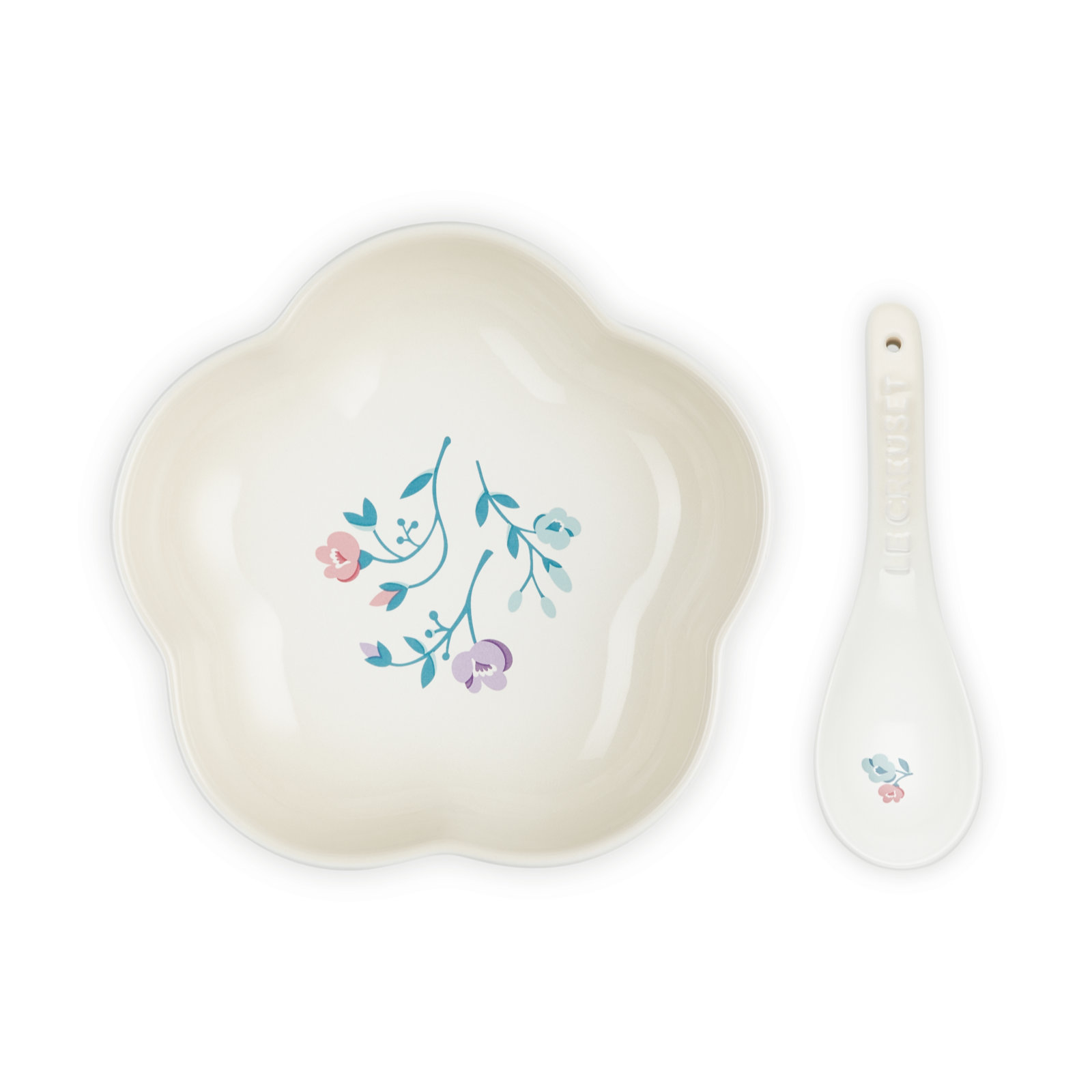 Petite Fleur Flower Dish with Spoon Set image number 0