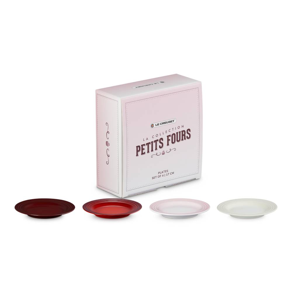 Petits Fours Collection Set of 4 Appetizer Plate 17cm Cerise/Meringue/Shell Pink/Garnet