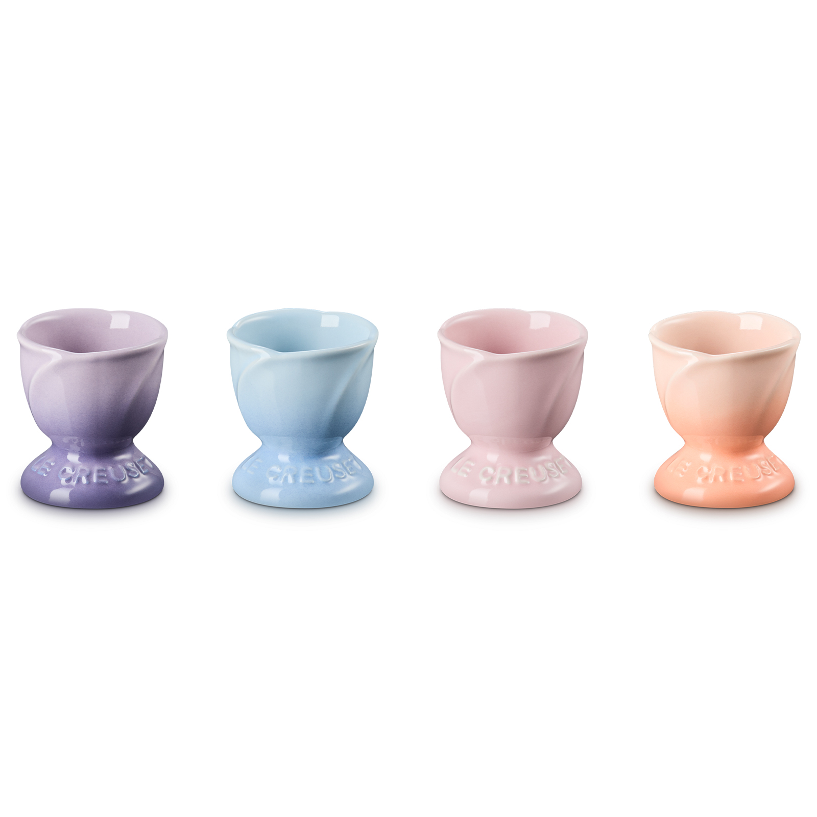 銀蓮花花瓣造型陶瓷高身蛋杯 4件裝