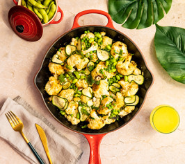 Cauliflower Edamame Miso Salad