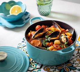 Mussels with Chorizo and White beans