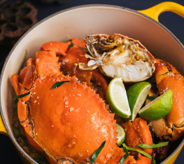 牛油檸檬葉鹽焗奄仔蟹